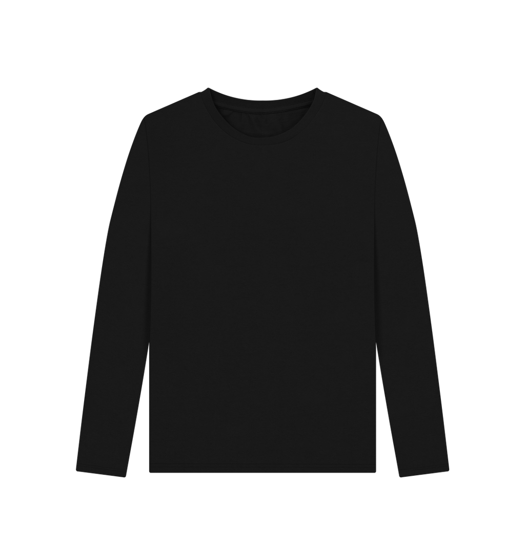 Black Printed Long Sleeve T Shirt Front