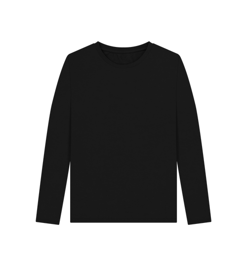 Black Printed Long Sleeve T Shirt Front