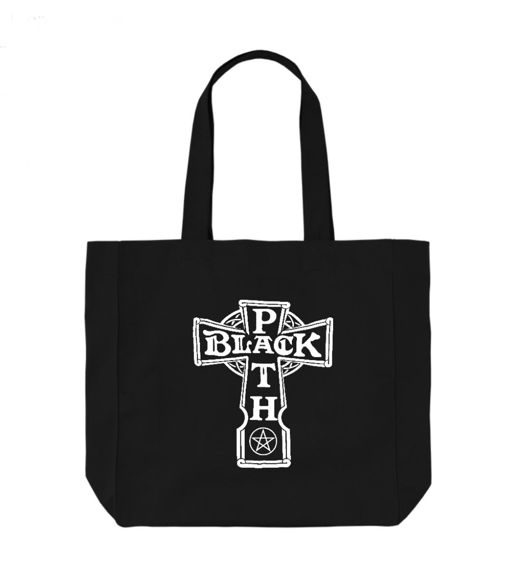 Black Path Celtic Cross large tote