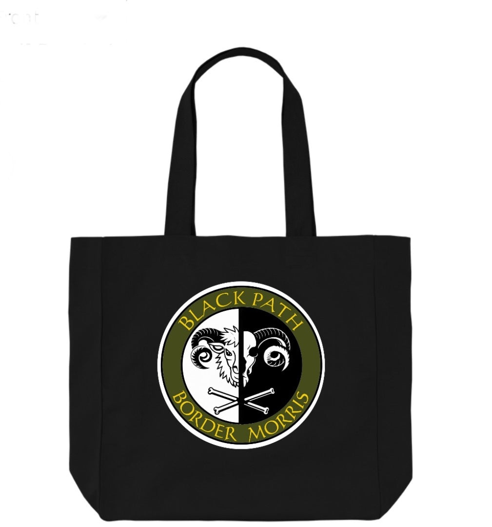 Black Path large black tote bag Max’s design green/gold