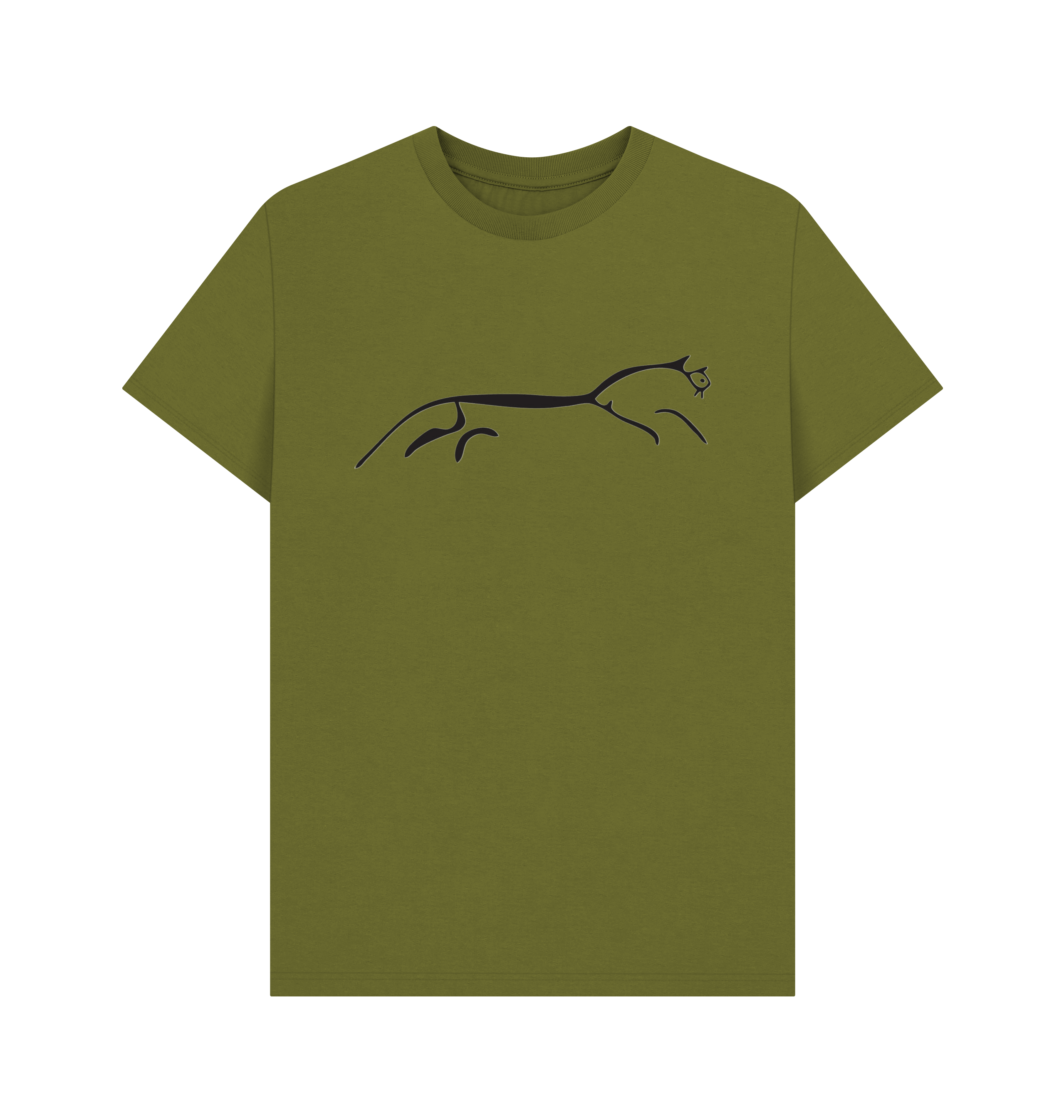 Moss Green Printed T-shirt Front