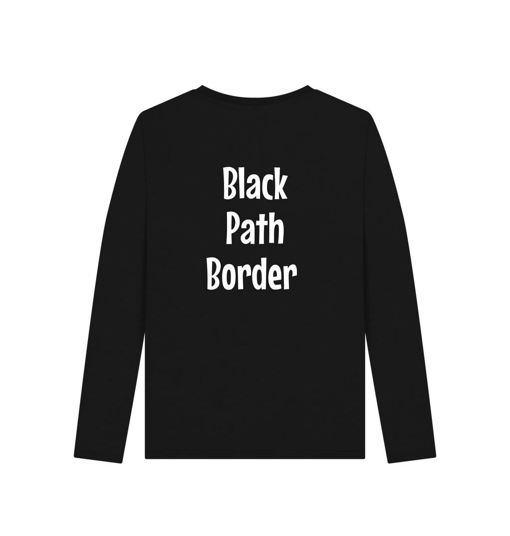 Black Printed Long Sleeve T Shirt Back