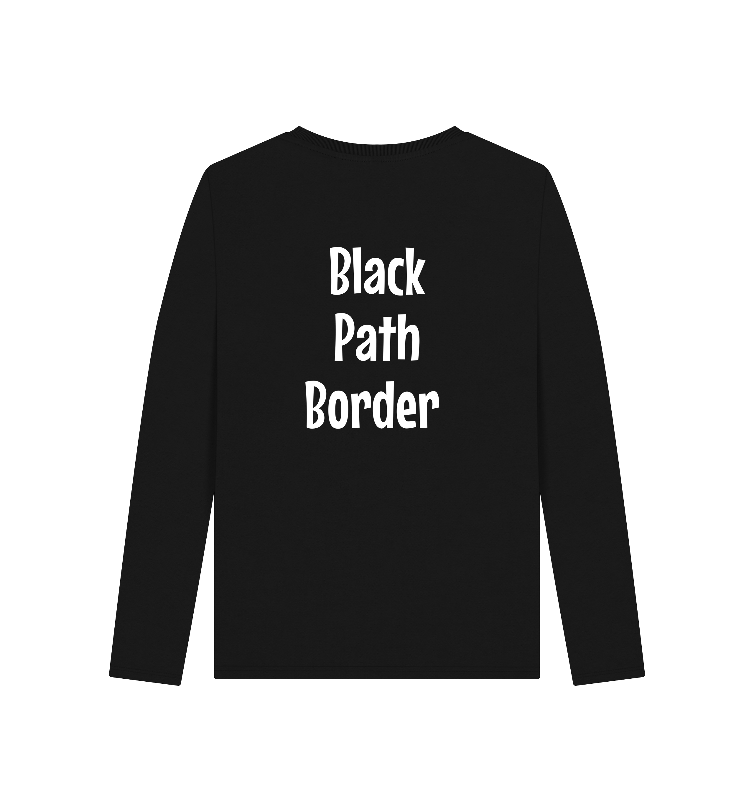 Black Printed Long Sleeve T Shirt Back