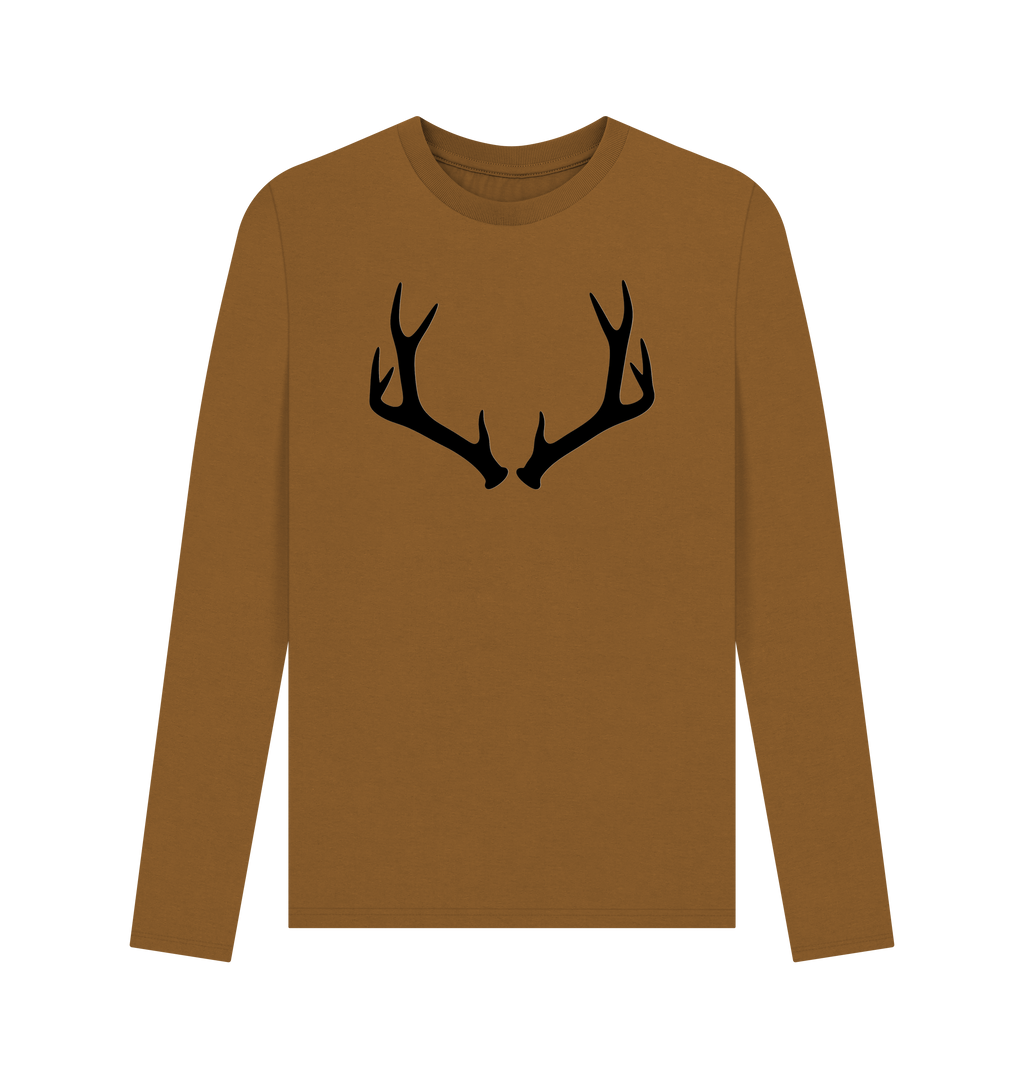 Brown Printed Long Sleeve T Shirt Front