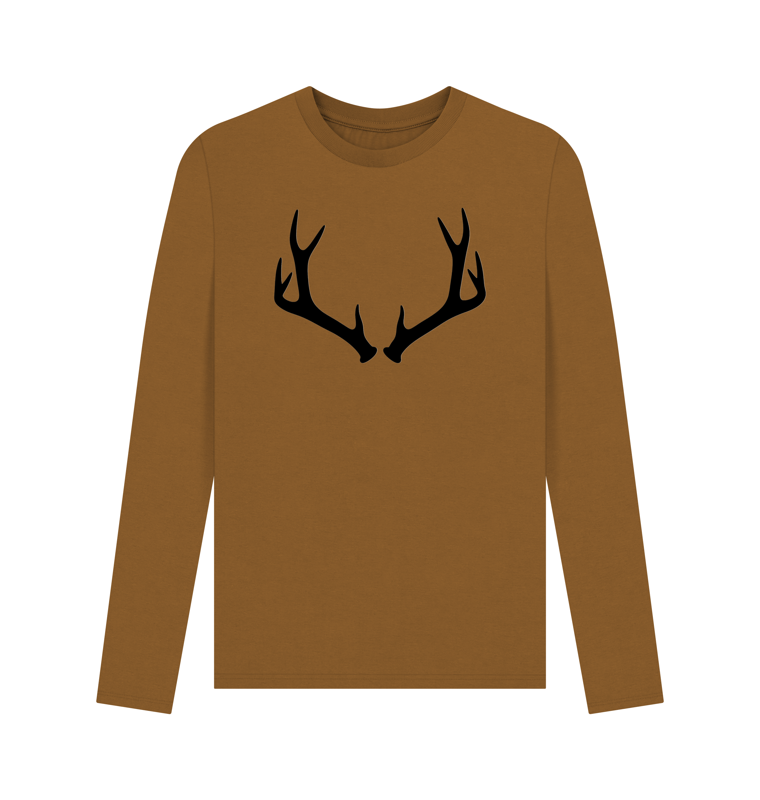 Brown Printed Long Sleeve T Shirt Front