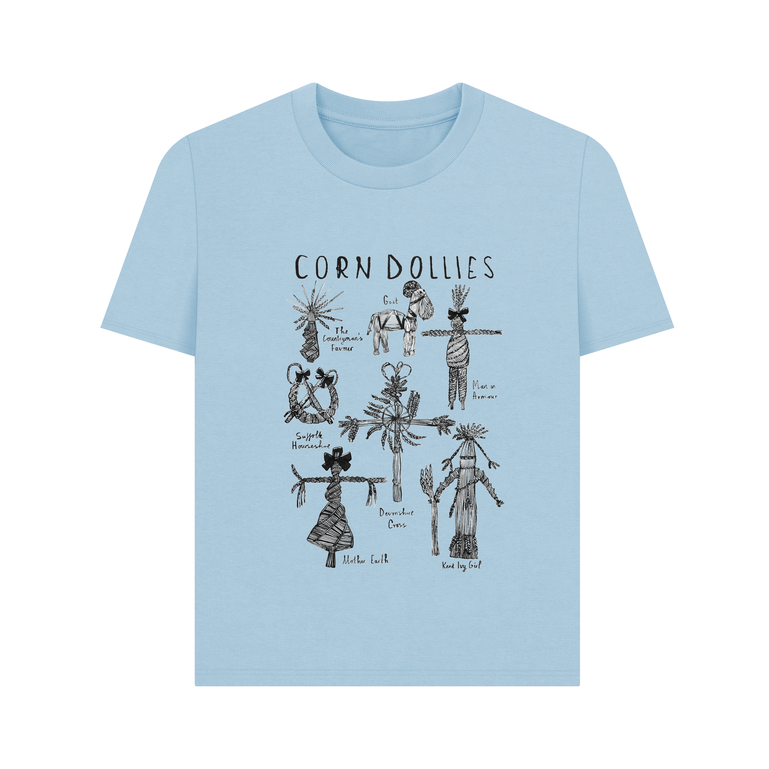 Milky Blue Printed T-shirt Front