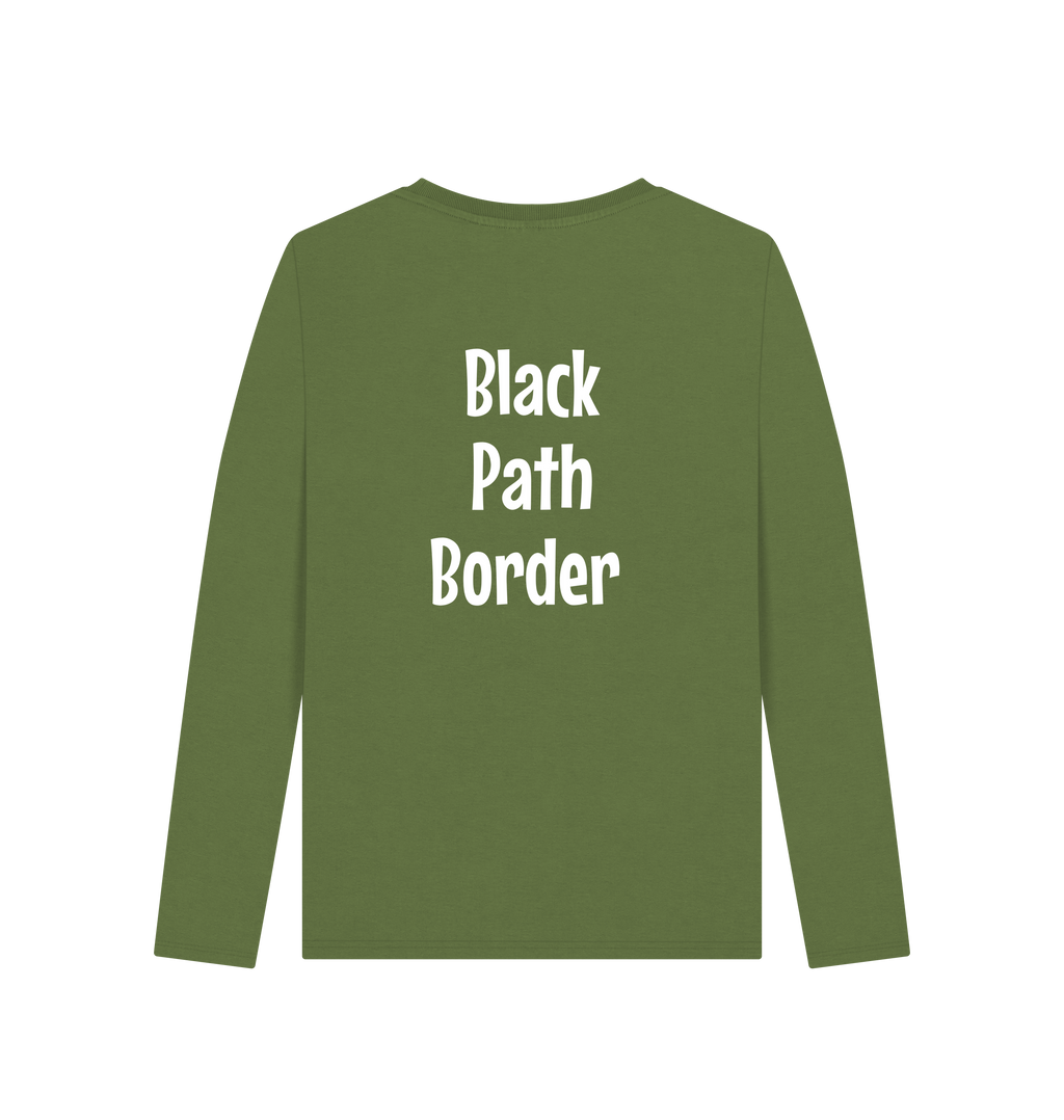 Khaki Printed Long Sleeve T Shirt Back