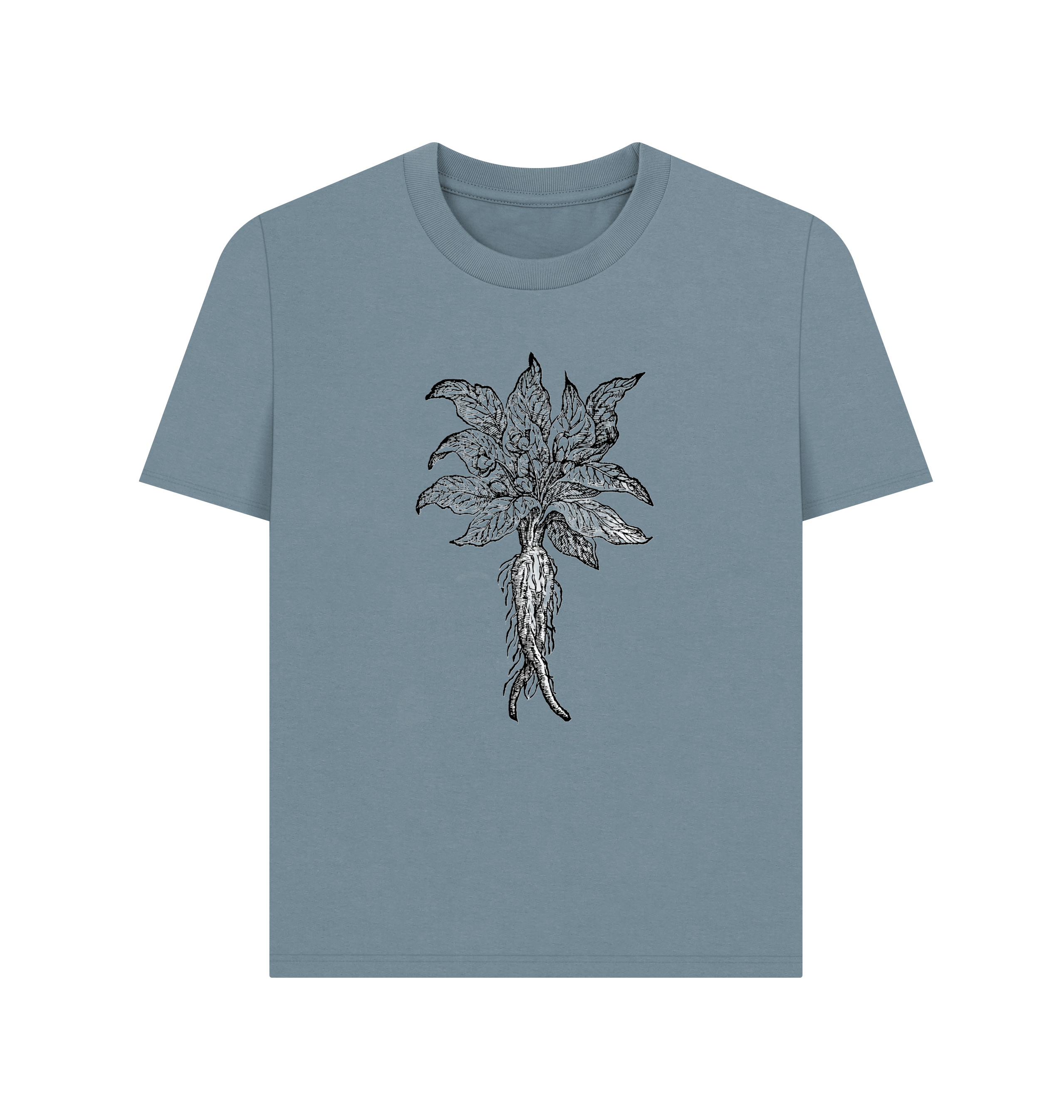 Stone Blue Printed T-shirt Front