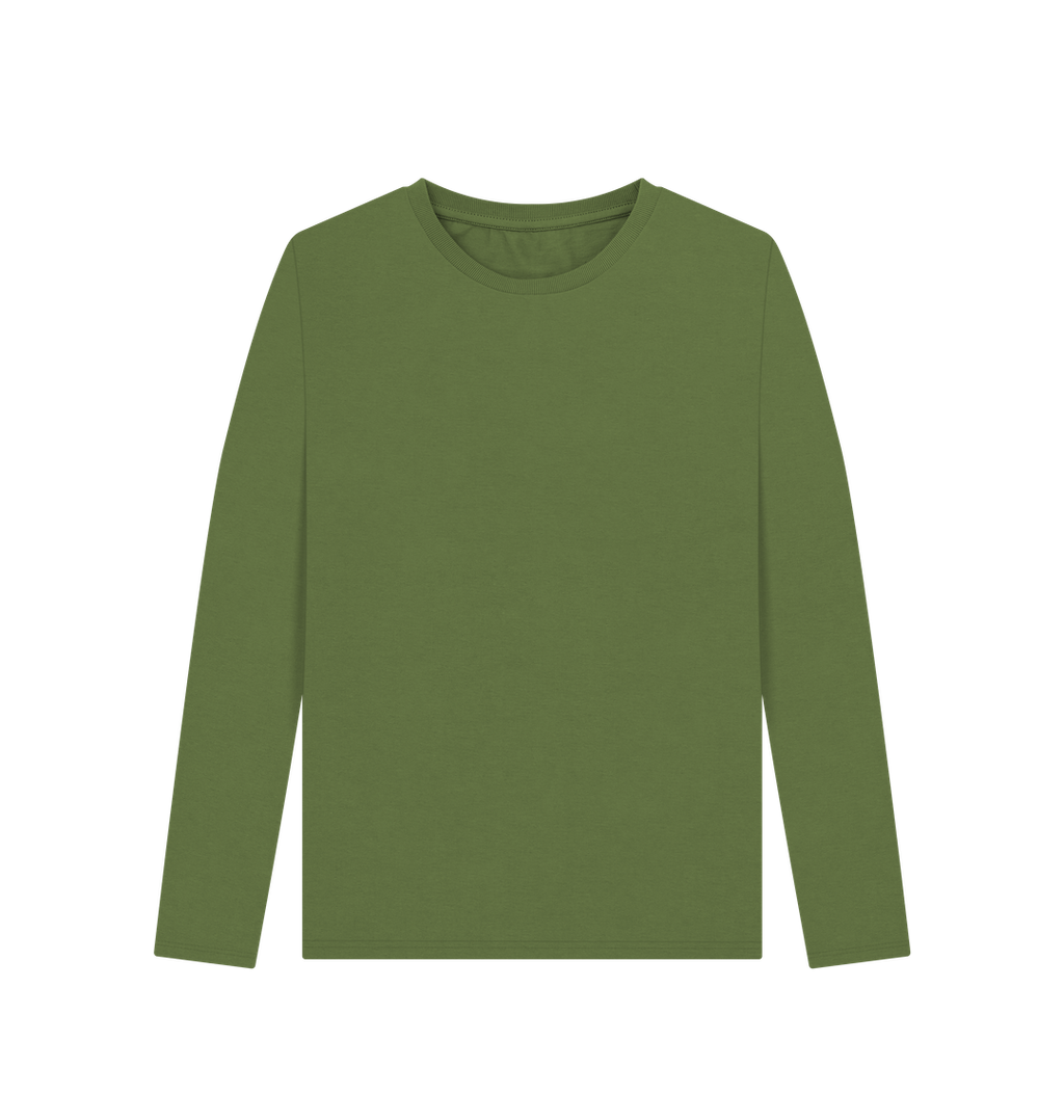 Khaki Printed Long Sleeve T Shirt Front